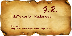 Fáskerty Radamesz névjegykártya